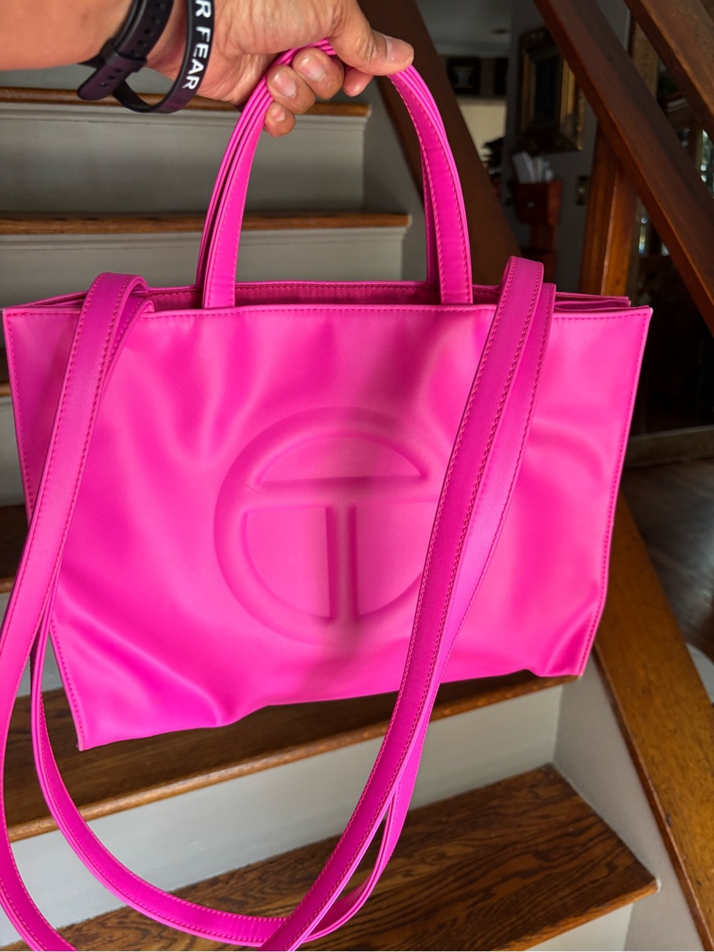 Telfar Azalea pink and Bronze Medium Shopping Totes - Picture 7 of 7